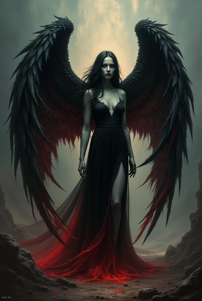An amazing creature, incredibly sweet appearance with a hellishly evil soul, in the style oF good and evil, Demonangel Stripcore, white witchcraFt, luminosity oF background, Fallingcore, hyper realistic and hyper detailed, stunning composition, hyperemotional, epic cinematic lighting, 32k UHD resolution, evil smile, bloody dress ultra realistic, elegant, muito detalhado, complicated, sharp Focus, depth oF Field, F/1.8, 85mm, Medium shot, Medium shot, (Centered image composition), (proFessionally color graded), ((bright soFt diFFused light)), Volumetric fog, Trending on Instagram
