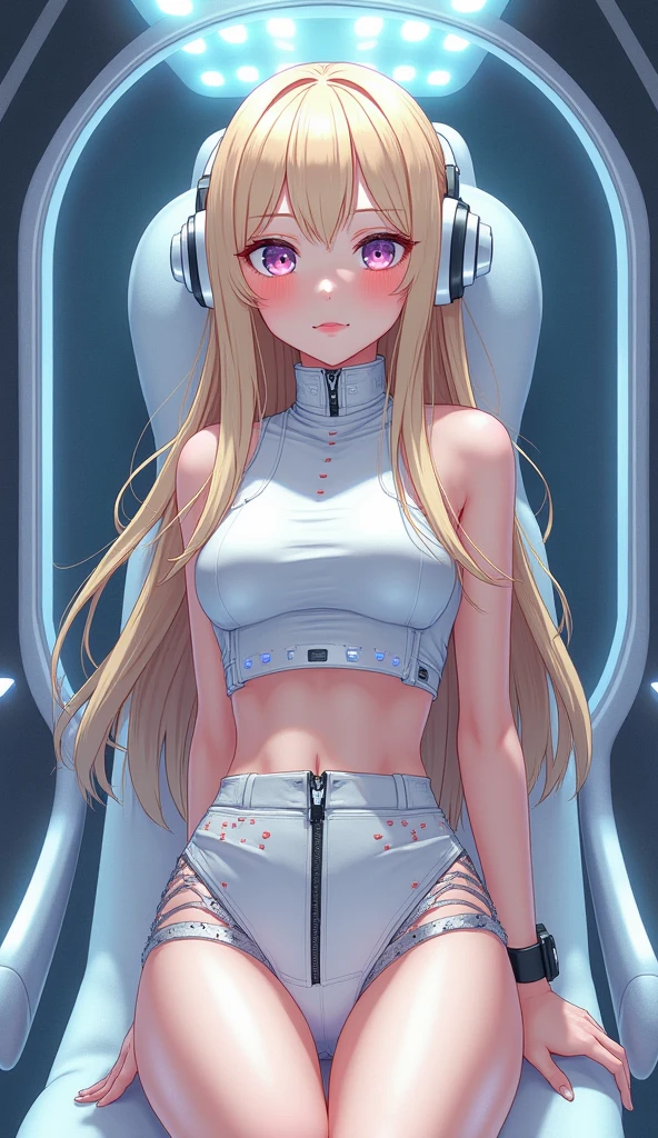 Exquisite slender girl 16 years old (with a perfect, very beautiful face and almond-shaped eyes) (with a southern skin tone and soft lips) (costs (at the control panel)) with tender ((bare breasts) (with the little ones (tender nipples))) ((in a long light skirt on a naked body)) ((costs)) ((barefoot)) ((in a spaceship cabin)) ((on another planet)) ((with electronic bracelets on the arm and ankle)) (with musical instruments) ((with exposed small breasts and slender waist)); (cozy spaceship cabin); (old instruments and equipment), (((telescope и оборудование обсерватории))), ((Looks at (telescope))); (((precious jewelry on the chest and wrists and ankles))); ((dawn morning summer gentle golden light)), ((pastel soft warm shades)); (warm (summer) Early morning), ((dawn soft warm light)); (draw ((in watercolor style))); ((very beautiful exquisite face)); (High image quality, High detail); ((big alien eyes), skinny); ((delicate mint shades)), (sfumato)