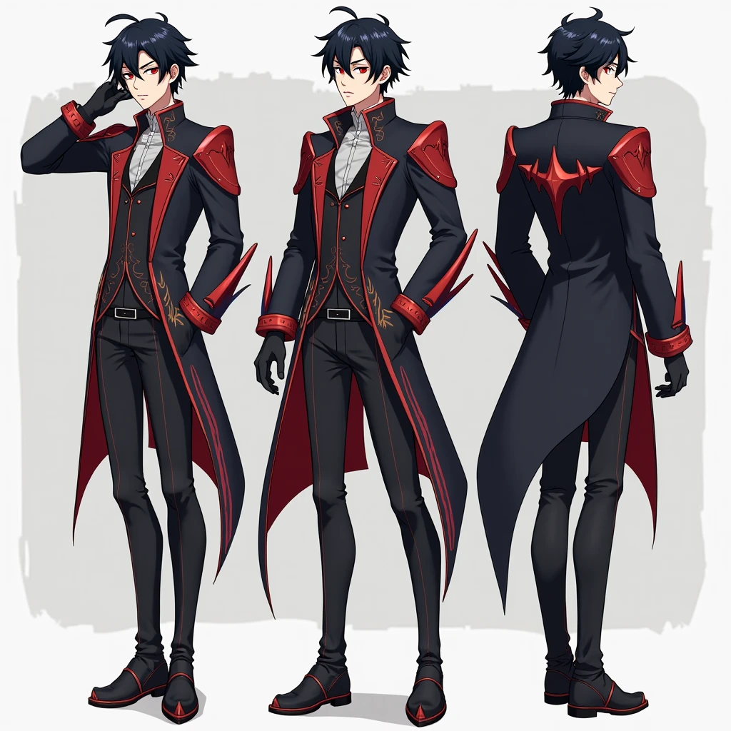 full body concept art, my hero academia, horikoshi kouhei, 1boy, absurdres, Sol Badguy from Guilty Gear, adult body build, adult, smirk, detailed face, standing pose, solo, official art, masterpiece
