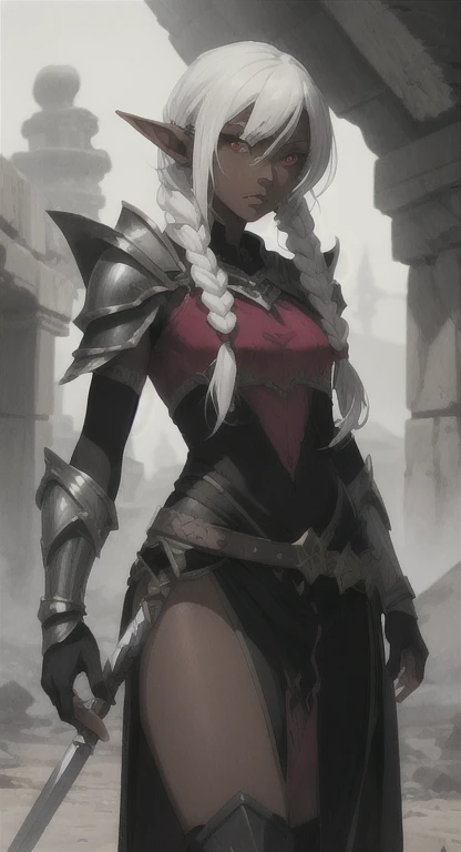 highres, masterpiece, perfect lighting, bloom, cinematic lighting, adult, perfect skin, female, looking at viewer, portrait,(RSEEmma:1.5), <lora:RSERomantic_RSESofiko_RSEEmma-v1:0.3>, <lora:breastinclassBetter_v141:0.2>, fran, viera, large breasts, (dark skin:0.6-0.8), helmet, revealing clothes, vambraces, armored legwear, high heels, wide stance, hands on hips <lora:fran-nvwls-v1-final:0.8>