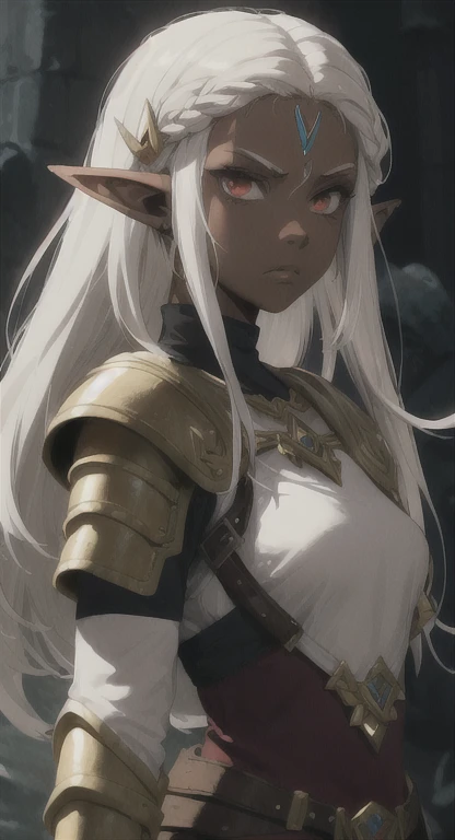 1 sheep woman, sheep's snout, shaman outfit, white hair, dark-skinned female, dark skin, anime art, holding an axe with both hands, muscular female, pointed nails, messy hair, white eyes, perfect eyes, original, (masterpiece), (illustration), (extremely fine and beautiful), perfect detailed, photorealistic, (beautiful and clear background:1.25), (depth of field:0.7)