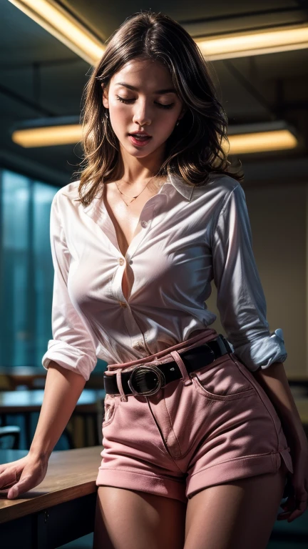 (Calidad superior, Obra maestra), Viajar en el metro, beautiful little girl, Foto de mujer atractiva, Una chica, Beautiful, hermosas piernas, Cara ultra detallada, Labios detallados, Ojos delgados, 二重まぶた, (sexual arousal: 1.5)), Tren lleno de gente, Miniskirt swinging upwards, (cabello rubio con ojos azules de una chica inmediatamente rizada con las piernas abiertas), piernas completamente abiertas de hermosos pechos, ( columpio redondo sexy mini falda: 1.3), (Camisa abierta: 1.3),