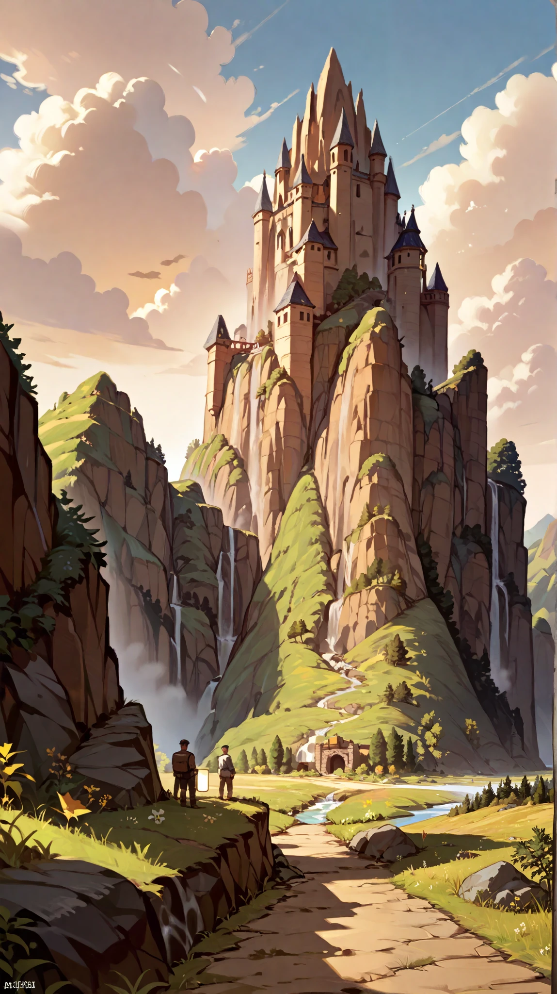 Create a landscape of a valley