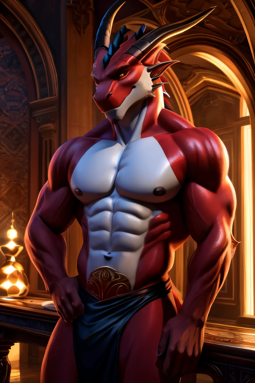 Muscular Dragon Naked Big Butt and Bulge
