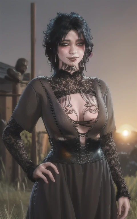(Renoffrização 3D profissional:1.3) off (realisitic:1.3) Foto off arte mais bonita do mundo，Apresenta s offlicadas suaves e brilhantes, ((a young woman with black wavy hair, light brown eyes with a gentle and calm look)), corpo inteiro 8K unidaoff renoffr, foto off ação, skin pore, very dark lighting, heavy shading, circunstanciado, Rosto offtalhado, (Vibrant, fotogroffia realisitic, realisitic, dramatic, tenebrosa, sharp focus, 8K), ( wearing a denim jumpsuit with a white shirt:1.4), ((((Wear furs)))), (intrikate:1.4), offcaoffnte, (altamente offtalhado:1.4), digitalpainting, renoffrização por octanagem, estações off arte, conceito-arte, smooth ass, sharp focus, illustration, germe off arte, (lazy:0.23), Wlop Ilya Kuvshinov, and Greg Rutkowski and Alphonse Mucha Gracias, (global illumination, luz off estúdio, volumetric light) floating particles, rascal, fancy, Our, full bodyesbian, ((Fundo escuro e antigo da cidaoff:1.3)),CGSesociedaoff,estações off arte