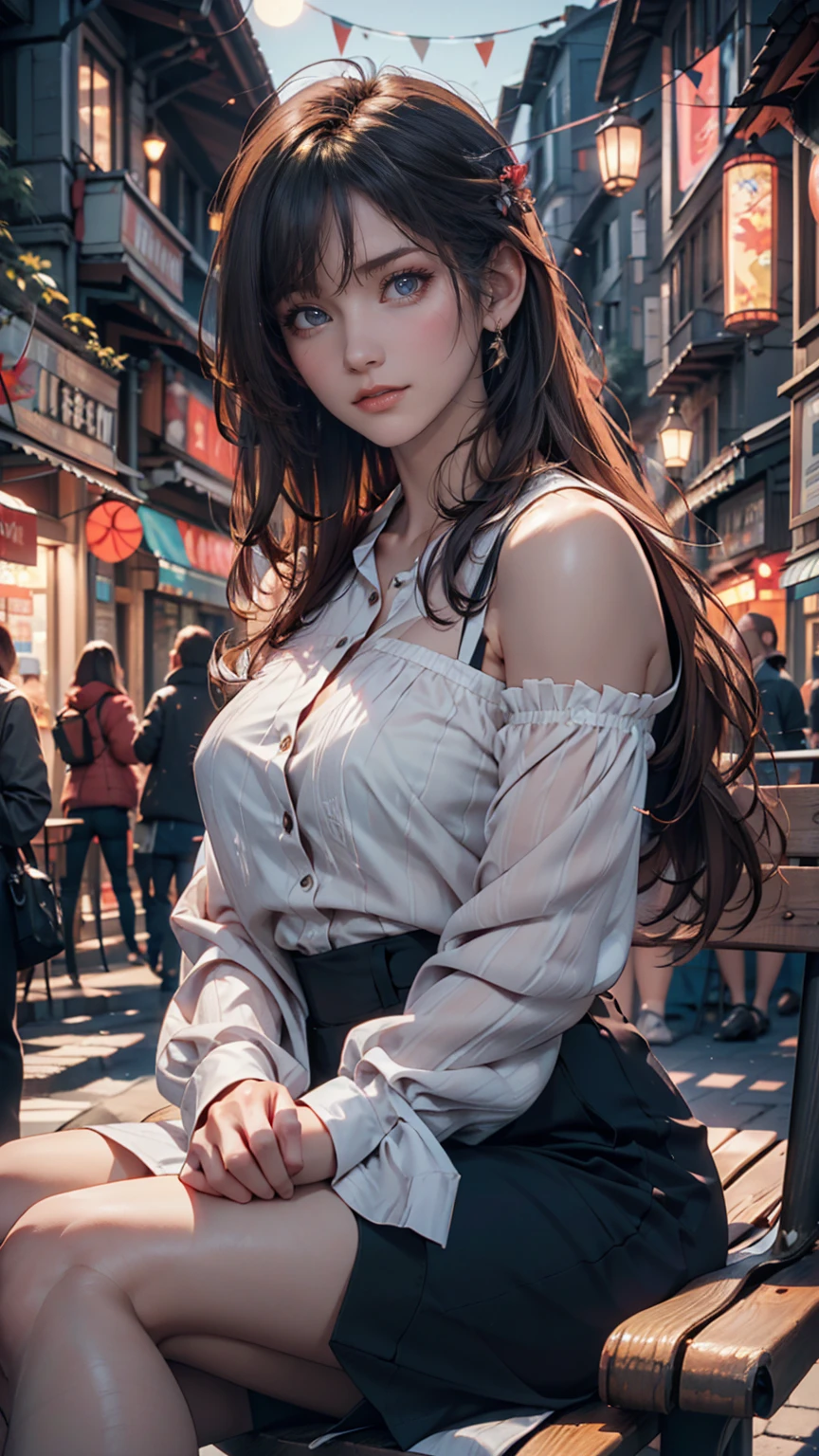 Create an enchanting illustration of a beautiful woman, set against a backdrop of a abandon building. Ensure to capture the serene beauty of the natural setting while focusing on the exquisite detail of the subject. blurry background