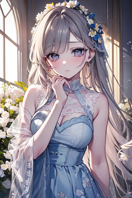 (high quality, high resolution:1.3), 4k, masterpiece, grey background, white background, (gradient background:1.1),
BREAK
1girl, yellow hair, long hair, blue eyes, (detailed eyes:1.1), intricate, red dress, standing, upper body, serene expression, breasts, cleavage, (small breasts:1.1), collarbone, hair ornament, flower, hair flower, white flower, mole, looking at viewer, dress, jewelry, choker, sleeveless, piercing, necklace, , lace, lace trim, blush, makeup, bare arms, stud earrings, eyelashes, lipstick, glint, <lora:Achiki-000015:0.7>, <lora:NoiseOffset_v2:1.0><lora:NoiseOffset_v2:1.0>