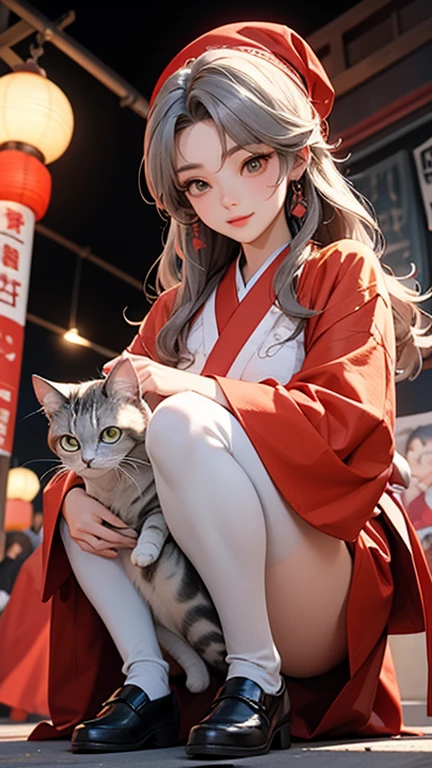 Cute li, cute round face, fleshy round face, Genshin, character Kelly in Genshin, red eyes, delicate facial features, realistic style, realistic skin