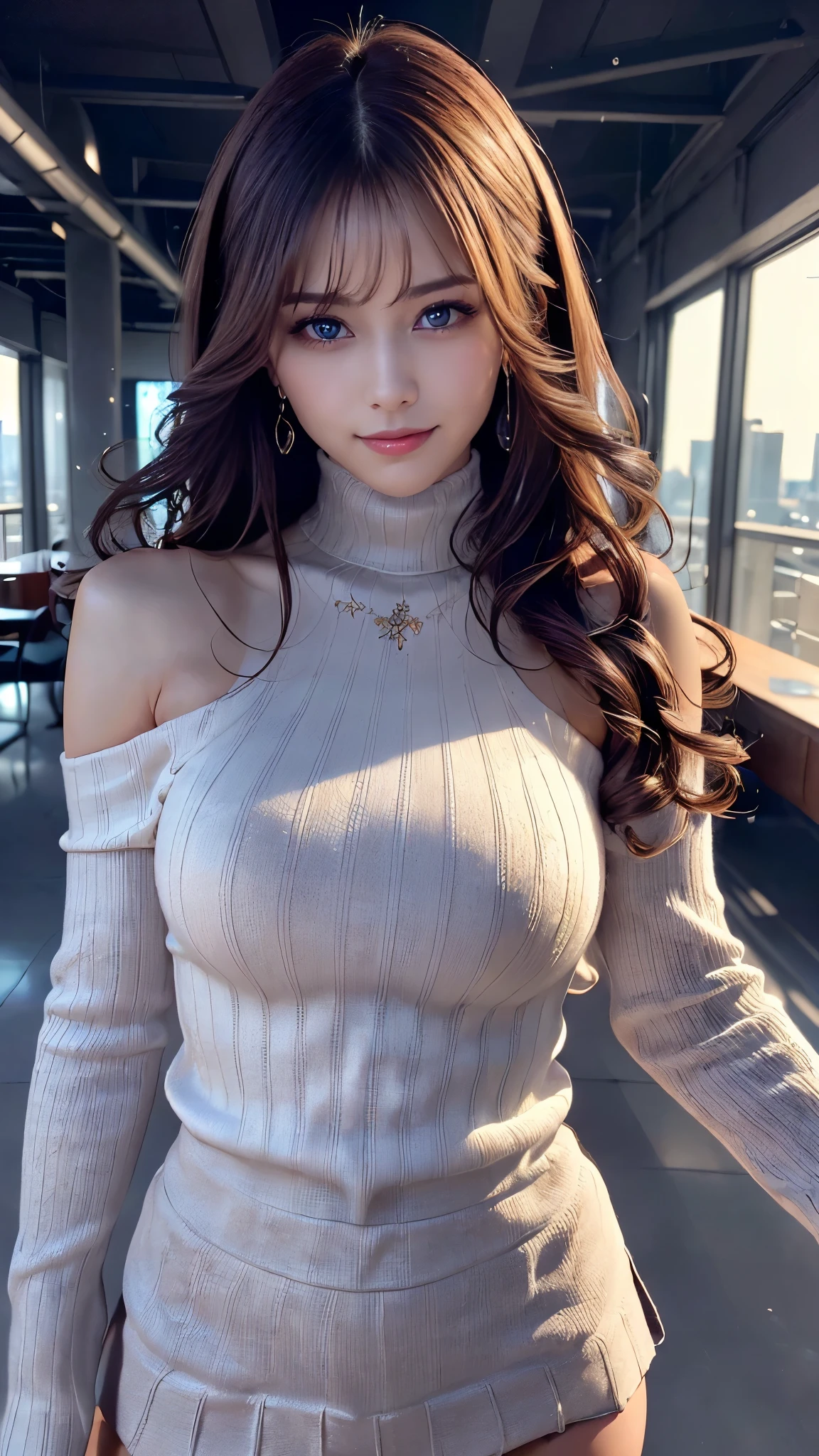 Cache-coeur neck summer knit dress,glamorous bust