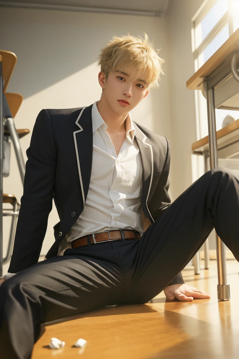 Park Jimin blonde in his office man 