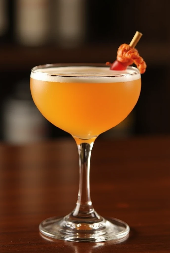 The image shows a metal wire basket containing pieces of pork rinds. The cracklings are golden and appear crispy, with a juicy and well-fried appearance. The basket is full, suggesting a generous portion. In the background, out of focus, there are signs of a drink in a glass, which complements the scene of a typical aperitif. rustic environment with black background
