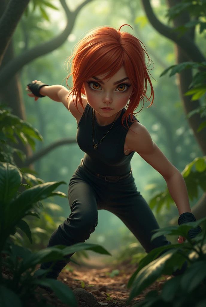 (absurdres), masterpiece, best quality, sharp focus, soft lighting, (full shot), (realistic), (cowboy shot), (beautiful) (petite:1.21) (medium breasts:0.96), stunningly attractive (tomboy) girl, (playful:1.2), (aroused:1.3), nature backdrop, ( red very short wavy hair:1.21), (amazing feminine face:1.21), (detailed freckles:0.96), (beautiful realistic green eyes:1.21), (small nose:1.11), (narrow waist:1.31), (wide hips:1.11), (thick thighs:1.01), (long legs), (excellent hands fingers thumbs:1.16), (Yoji Shinkawa:1.01), (Raymond Leech:1.11), (Range Murata:1.11), (Alena Aenami:1.01), (Pascal Campion:1.16), (Rebecca Guay:1.11), (Sparth:1.01), (r/eyes:1.21), (confident expression:1.21), (nose blush:0.81), (cleavage:0.81) (elegant) (intricate) (cute:1.01) tight t-shirt, exposed midriff, (shorts:1.21), (pixie cut:1.21)