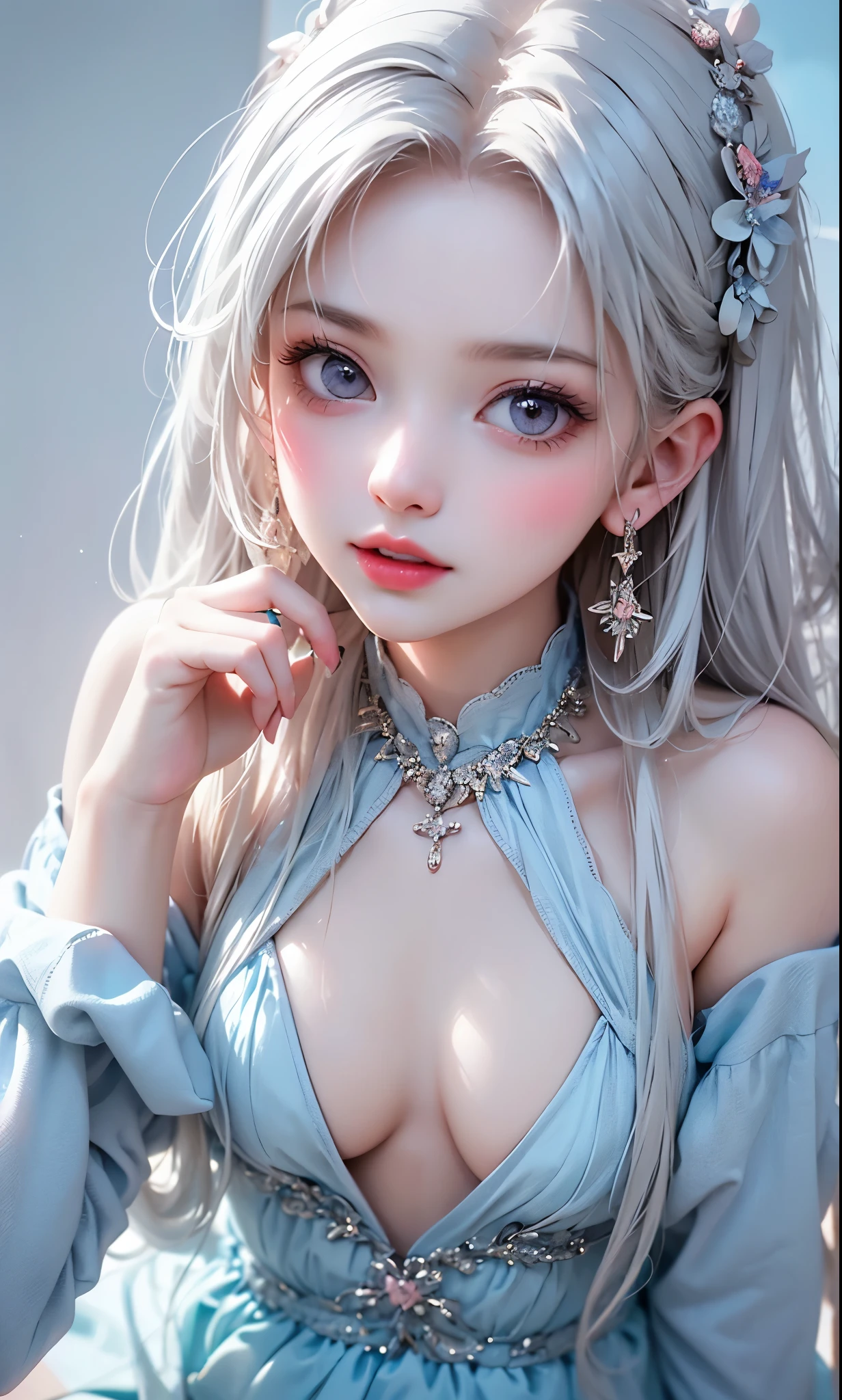 1woman, (Ultra realistic, high res), (highly detailed eyes, highly detailed hair, highly detailed face, highly detailed plump lips), (off shoulder with open breasts), breasts, upper body, caute smile, (best quality:1.4), Raw photo, (realistic, photo-realistic:1.37), professional photography, cinematic light, (fine face: 1.2),fashion model 20 years old, cute, [[[[pure eyes]]]], [[[[closeup]]]], [[[[chest]]]], [[[[neck]]]], [[[[shoulders]]]], perfect eyes, perfect iris, perfect lips, perfect teeth, perfect skin, soft front light, glow, HDR, (muted colors:1.2), Retrato da mulher、white skin、((cabelo Castanho ondas suaves)) Best Blanco Romantico、8k resolution、Frente Illuminada、アメリカの女の子のPortrait、solo、20-year-old、beautiful face、Upper body、medium side cut、Beautiful silver hair、beautiful little face woman, solo,　black theme,　look at the audience,one woman, It&#39;s real, Wolfsan-6500-V1.3, anime、animeスタイル、beautiful diamond eyes、20 year old american girl、braided hair、swimsuit、portrait beautiful detailed woman, very detailedな青い顔, Reality, beautiful narrow blue eyes, huge file size, Super detailed, High resolution, very detailed, highest quality, masterpiece, An illustration, very detailed, ticker, Unite, 8K painting wallpaper, fine, fine details, masterpiece, highest quality, Hvery detailed ticker uniform 8K wallpaper, face light movie lighting、cuteブラウス, dark background, oil, masterpiece, diffused soft film lighting, Portrait, highest quality (perfect face:1.4),stunning girl pictures,(8K and、photorealistic:1.25) 、(lip gloss、eyelashes、shiny face、shiny skin、highest quality、超High resolution、Depth of the bounds written、chromatic aberration、caustic road lighting、natural shading、sexy 1girl, Extremely cute, Amazing face and eyes, (Beautiful lovely smile), (extremely detailed beautiful face), bright and shiny lips, (cute bikini:1.3), (very elaborate lace bra:1.5), smooth skin, super beautiful, attractive, (Best Quality:1.4), (hyper quality), (Ultra-detailed), (hyper-realistic, Photorealsitic:1.37), Authentic skin texture, complex details, extremely detailed CG unified 8k wallpaper, RAW Photos, professional photograpy, Cinematic lighting, coast, sea, palm trees,masterpiece, best quality, high quality, High definition, High quality texture, High quality shadow, high detail, beautiful detailed, finely detailed, extremely detailed cg, detailed texture, a realistic representation of the face, realistic, colorful, delicate, Cinematic Light, sidelighting, Lens Flare, Ray tracing, sharp focus, (intrica