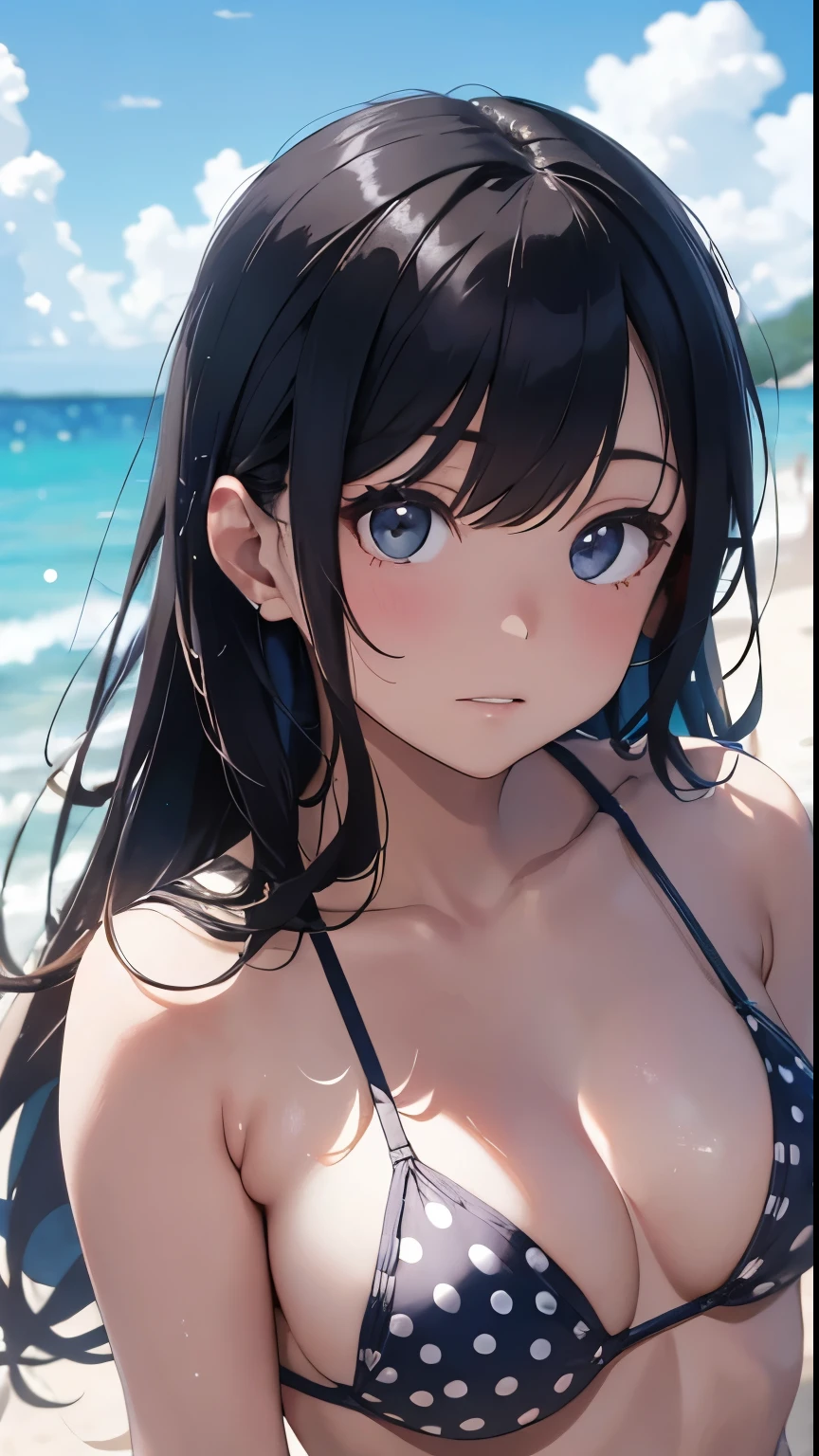 (8K、top-quality、​masterpiece:1.2)、(realisitic、ultra-detailliert、超A high resolution、beautifull detailed face,perfect body,(1girl,black long hair),(nude,pubic hair),touch pussy:1.3,in Sunrise over the Ocean,pov,
