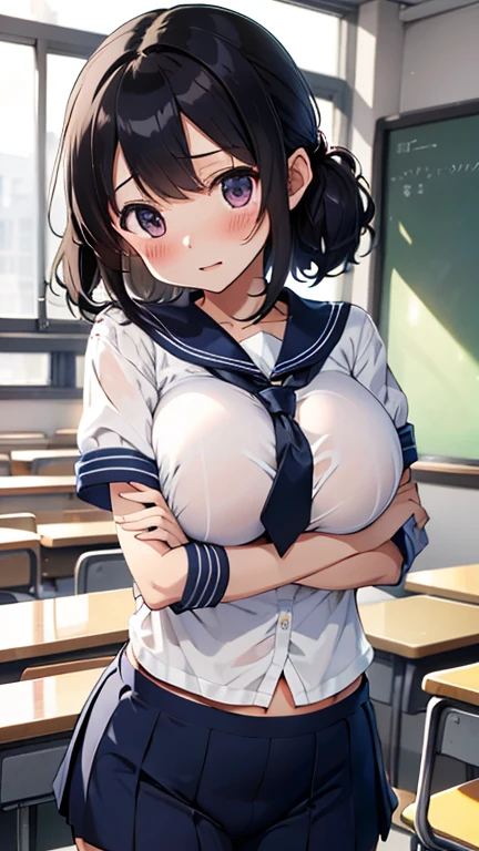 nsfw,Highest quality、In 8K、masterpiece、Hmph、超A high resolution、RAW Photos、(Photorealistic:1.3)、Natural soft light、(Depth of written boundary)、Slender、(whole body:1.2)、Detailed face and eyes、Realistic、Sharp pupils、Inside the warehouse、(Dynamic action poses)、Young face、Beautiful 17 year old girl、Glowing Skin、(Heavy bangs:1.5)、Beautiful black hair、Red Eye、(blush:0.7)、((Embarrassed face:1.2,Blushing:1.8))、(Crying face:1.5)、Sweat、(School Swimsuit:1.8)、(Thighs Thighs Thighs Thighs:0.8)、(Huge Breasts:1.7)、((Top view:1.4)))、(Erect nipples:1.4)、(Small nose、Small Nose)、((vagina、SEX:1.5、Strong man))、Attractive waist、(Overflowing Sex Fluids:1.5)、((bed、bedに横たわる:1.5、Lying on your back:1.4、Lie down:1.2))、(Put your chest close:1.1、 has accumulated between her breasts:1.2)、(((whole body:1.8)))、I want to see you from head to toe