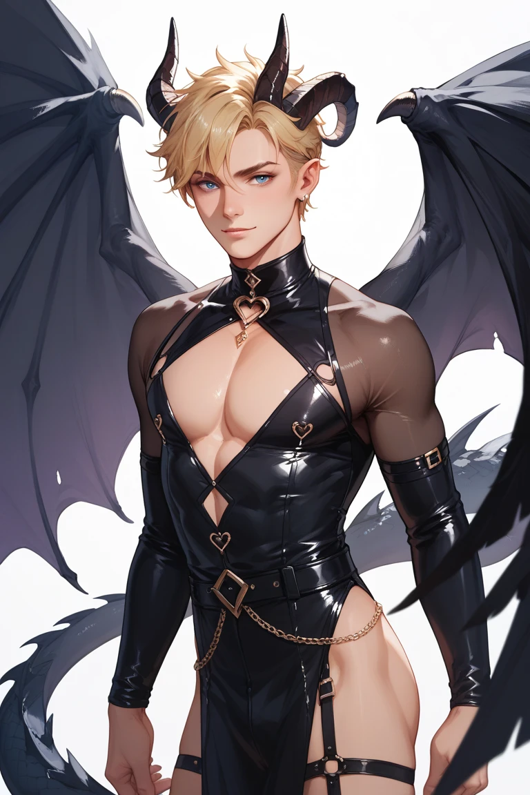 tight mini shorts, 19 year old, Justin Bieber ((obra de arte, melhor qualidade, high resolution)) A handsome man with black demon wings, olhos vermelhos, Orelhas pontudas, muscular