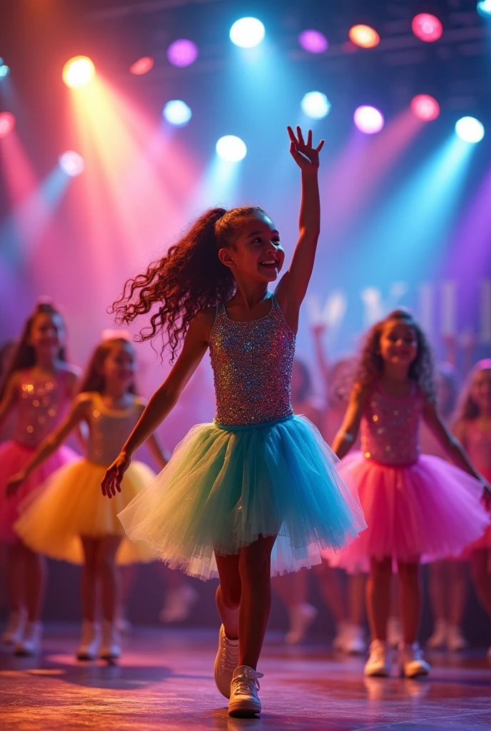 a close-up of a blonde child with long hair, BIG BALL OF electrified ICE IN HANDS. posando na frente de bolas de discoteca em uma sala, menina usa um vestido vermelho, pose de glamour, fazendo uma pose elegante, posar para uma foto, em um vestido vermelho, usando um vestido vermelho, em estilo glamoroso, bola de discoteca ao fundo, modelo jovem bonita, usando um vestido cintilante, Photo of a promotional session, Retrato no meio da foto, vestindo trajes formais vermelhos