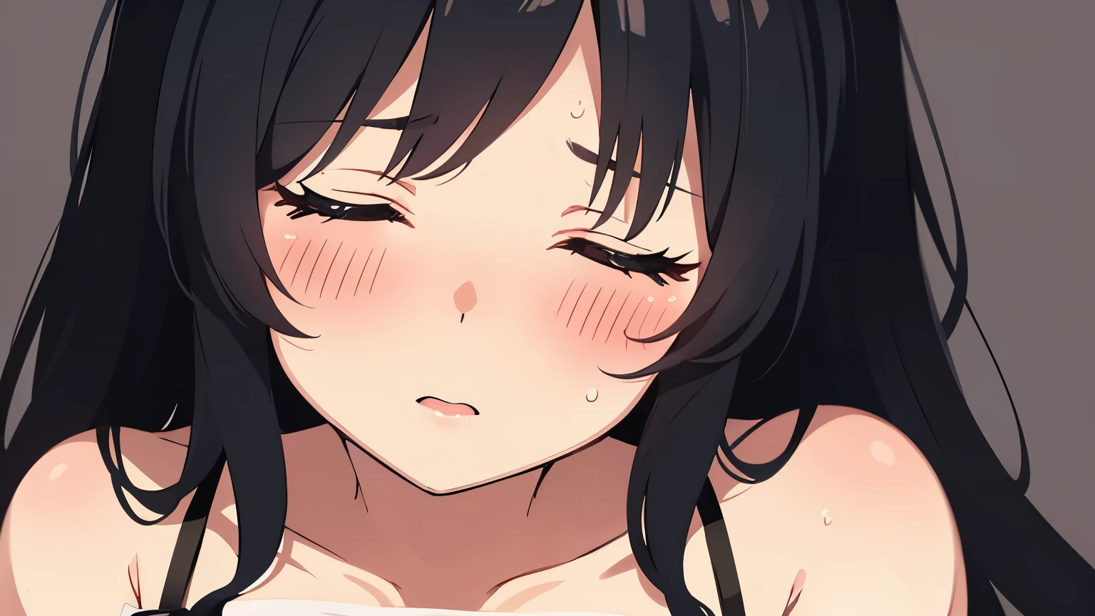 16k,1girl,,very cute,black hair,twintail,(((thin twintail))),long hair,black eyes,nude,small breast,white background,blush,embarrassed ,:o,lying on back,bed , from front,(nsfw),closed eyes,open mouth,cum in face,facial