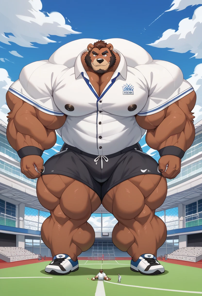 1boy, ChopperCzar, ArmPoint, (brown fur, animal ears, antlers, hooves, black eyes, Big Muscles, big biceps, big forearms, snout, fingers, fist), (hat, pink headwear, half body) (masterpiece:1.2)(nude, nfsw) hands up, oversized muscle, veiny muscle, hyper muscle, zoomed in
