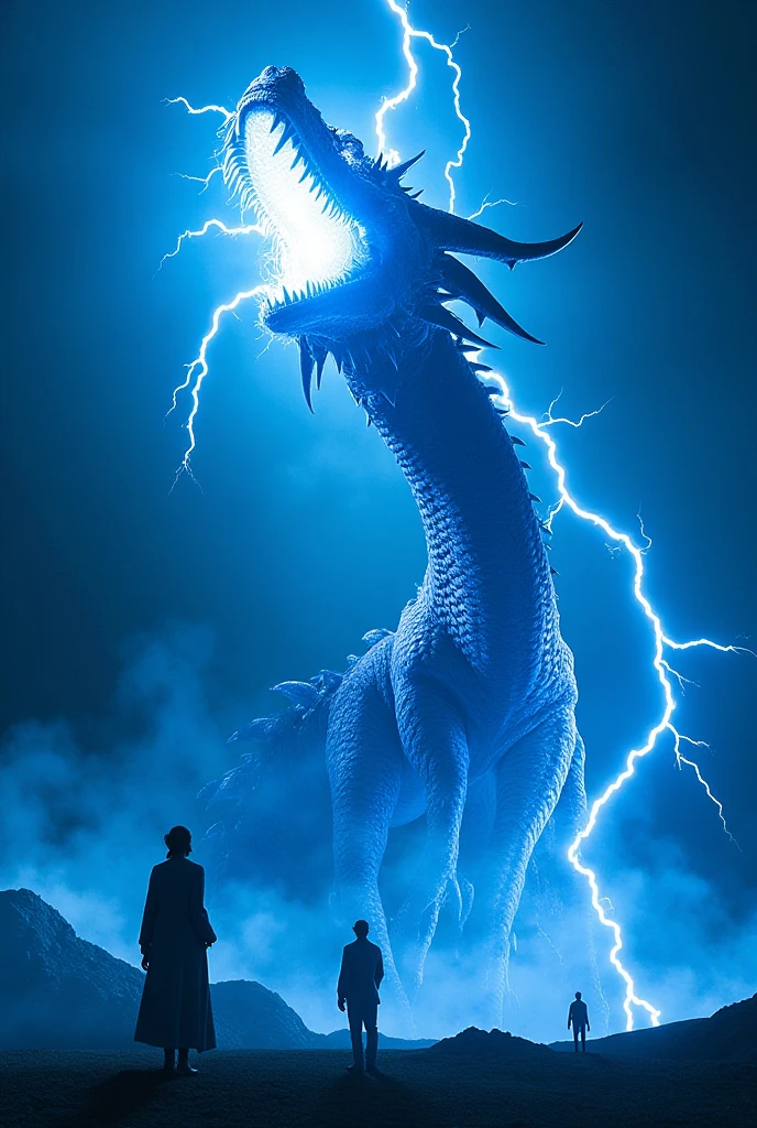 Creat ultra realistic picture where a teen boy flying he is wearing a black t shirt and a face mask also with a Chinese dragon who have thunder power the background feature is black cloud
