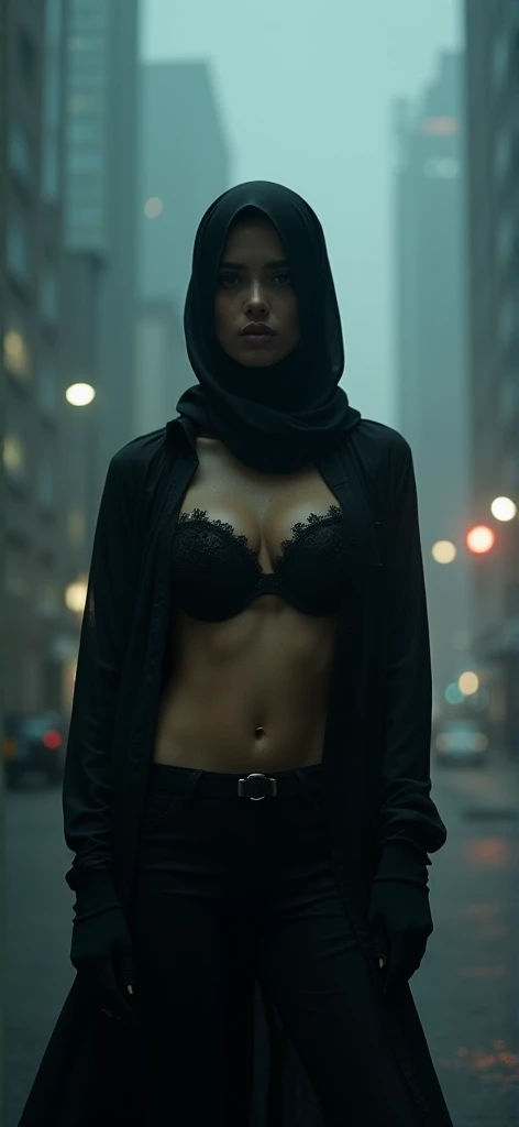 (((Fertile Body:1.2))), (((Straddling))), ((Curvy:1.4)), ((HIJAB)), WEARING STRAPLESS PATTERN FLORAL BRA, (Best Quality, hight resolution, Realistic:1.37), Detailed face and expression, The Frightened Woman, pixie cut, sickly, Worn-out appearance, Swamp environment, standingn, Seductively drowning in a swamp, Distressed flared satin, cloudy water, Sinking Feeling, gloomy atmosphere, Foggy surroundings, dark shadows, A Surreal Touch, soft-lighting, creepy ambiance, can't cope with shame, (((Water Splash))).