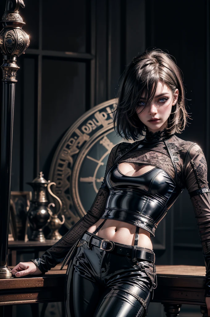 (Best Quality, Masterpiece: 1.1), (Fidelity: 1.4), 1 Girl, Upper Body, Very Short Hair, Studio, BDSM, slave, Black Corset, Bondage, Slave Collar, Slave, Panties, Woman Tied With Rope, Blindfold, Handcuffs, Bondage, BDSM, Bound --auto