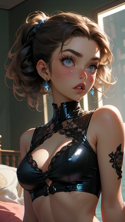 film cinématographique toujours belle femme, Balenciaga Mode, (playmate seductive playboy bunny),justaucorps en satin rose, menottes, noeud papillon, fausses oreilles d'animaux, oreilles de lapin, tenant un plateau de service, club, salon, Smoky atmosphere, collants, talons hauts,((dimly lit, diffused lighting), eye-liner, eye shadow, se maquiller, black lips . faible profondeur de champ, Vignette, Very detailed, high budget, Bokeh, Cinemascope, lunatique, epic, Magnifique, grain de film, granuleux