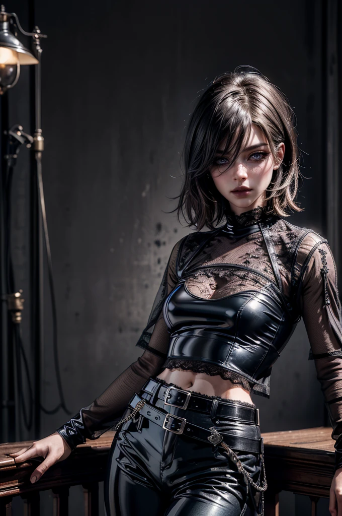 (((Top Quality: 1.4))),(Unparalleled Masterpiece), (Ultra High Definition),(Ultra-Realistic 8k CG),art by Luis Royo,
18-year-old, (Mary Maylin), gothic punk girl, detailed cute face, black hair, gothic punk fashion, highly detailed gothic fashion, short skirt, heavy make up, black and red hair, (Tattoos on the arms only).
(dark red lipstick), size.
London mansion background, Back light effect, lens flare, depth of fields, blurry background, Detailed face,1 girl, Cygnus, Detailed eyes,(bob cut hair:1.5), hair bangs,