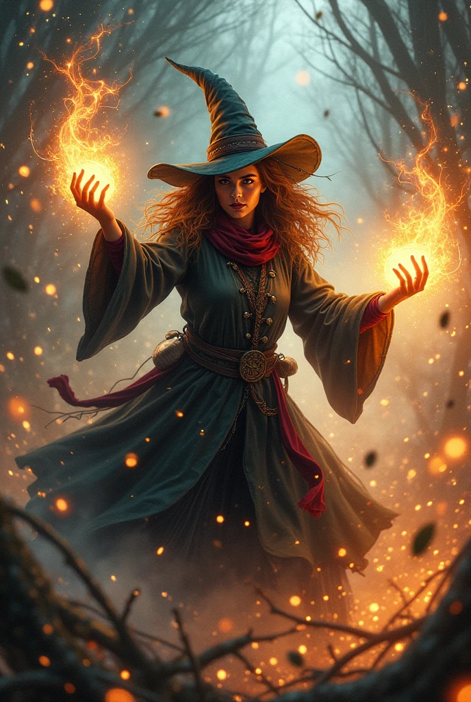 best quality, (masterpiece:1.2), highly detailed, 1girl,red hair, witch hat, battle, war, protection magic, meteors, buildings, standing magic circle, casting spells, fantasy, mage, red magic, power, protection, spell, battle, fire magic, magic_circle, 
detailed background, city, upper body,