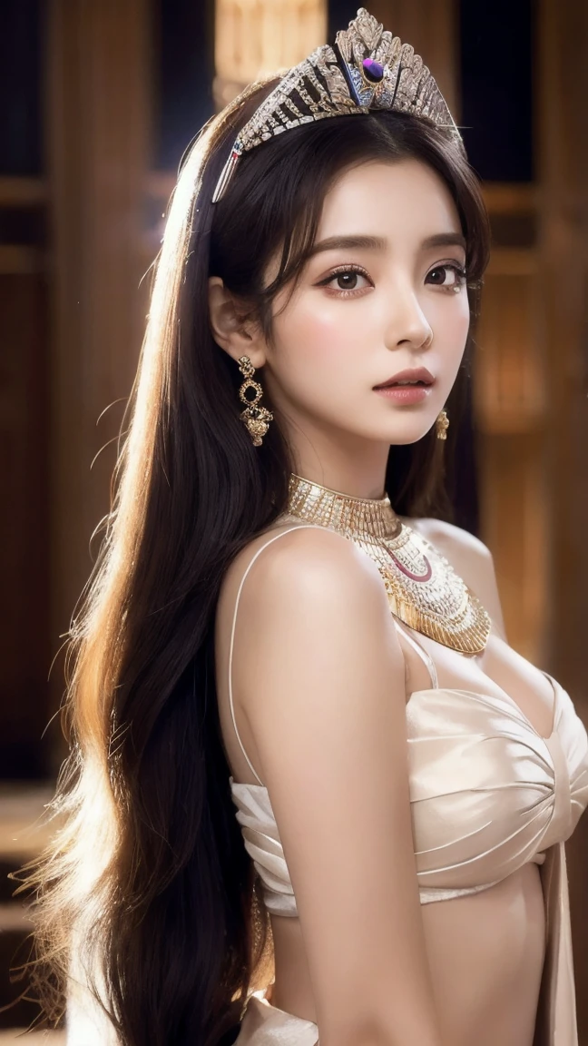 best quality, masterpiece, highres, 1girl,silk china dress,hair ornament,necklace, jewelry,Beautiful face, tyndall effect,photorealistic, dark studio, rim lighting, two tone lighting,(high detailed skin:1.2), 8k uhd, dslr, soft lighting, high quality, volumetric lighting, candid, Photograph, high resolution, 4k, 8k, Bokeh