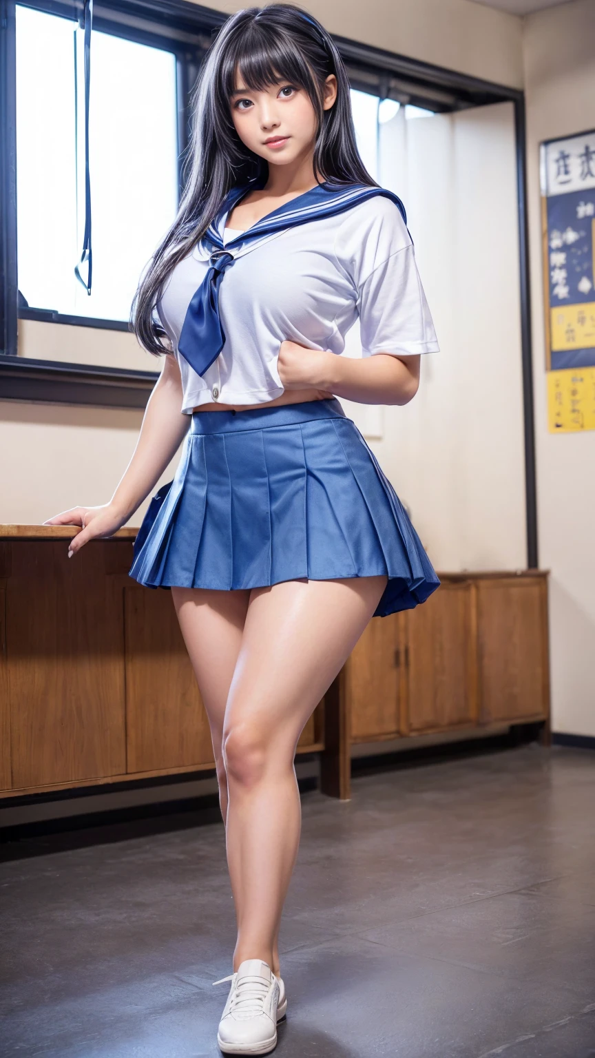 (8K, Highest quality, masterpiece:1.2, RAW Photos), One girl, (Cute school girl, Idol, beautiful girl, Baby Face:1.3), (Knee socks:1.2, Skin Dentition:1.5), (Small beautiful butt:1.2, Thin thighs:1.2, Tight waist), Delicate skin, (night, (Dark Room)), Beautiful Bangs, nice, (Clothing and uniforms:1.3), (Attractive breasts:1.2), (Mouth closed:1.2, Beautiful Eyes, Fine grain, Detailed Iris, Beautiful Lips, Beautiful Nose, Beautiful Face), (primary color:1.5), (Beautiful sparkling eyes:1.3), (Detailed eyes and face:1.3, Professional photography techniques), (Detailed hands:1.2), (Gaze at the viewer, blush:1.2, Meaningful smile), (Perfect Anatomy:1.3), (Photorealism:1.3), (Sexy underwear is visible:1.2)