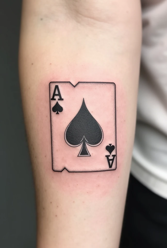 Tattoo with two of spade playing card