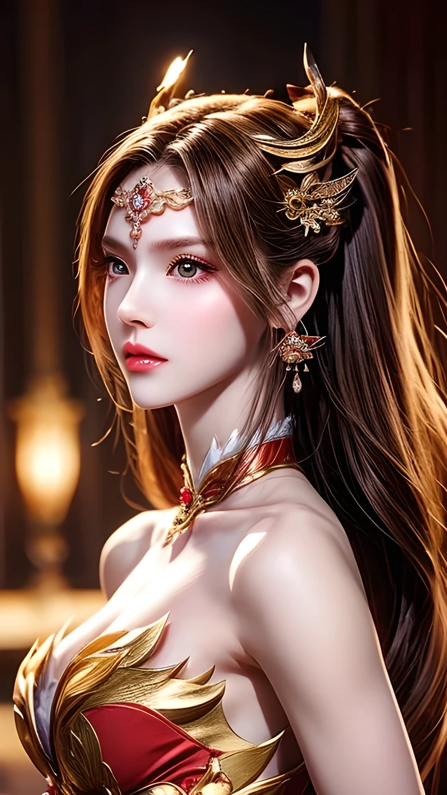 Una caricatura de una mujer con cabello rojo y pechos grandes., portrait of megara, megara, britney lee, diosa pelirroja, la diosa hera luciendo enojada, Afrodita, pecho melancólico, la diosa griega afrotita, la diosa artemisa sonriendo, la diosa hera luciendo enojada, krenz cushart y artgerm , jisoo from blackpink, popular south korean makeup, quality detailed ,(beautiful makeup :1.2), Wide hips, big, big ass, (best quality, 8K, masterpiece: 1.3), Clear focus: 1.2, Perfect body beauty: 1.4, strong abs, Very detailed face and skin texture. , detailed eyes, double eyelids, (long hair), having very marked curves, with greater volume in ((hips and breasts)), which makes the waist look much smaller ((wasp waist)).(obra maestra, calidad superior, mejor calidad, arte oficial, profundidad de campo, Belleza y Estética: 1.2), renderizado pináculo, Representación realista, (1 chica)