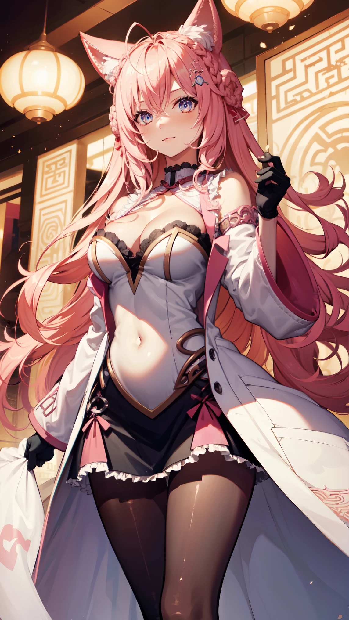 Pink hair,Double ponytailed royal sister,Bigchest,anime big breast,Tsundere,Beautuful Women