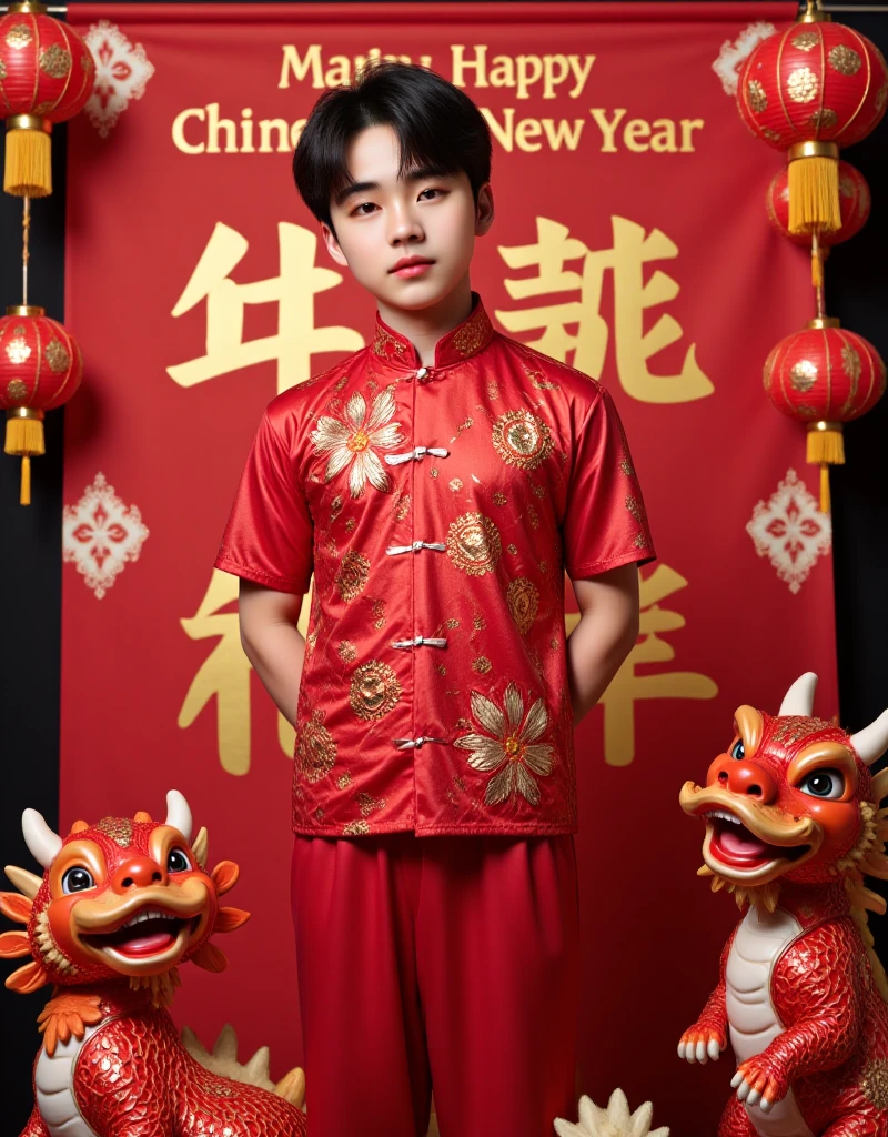 photo of a boy celebrating Chinese New Year