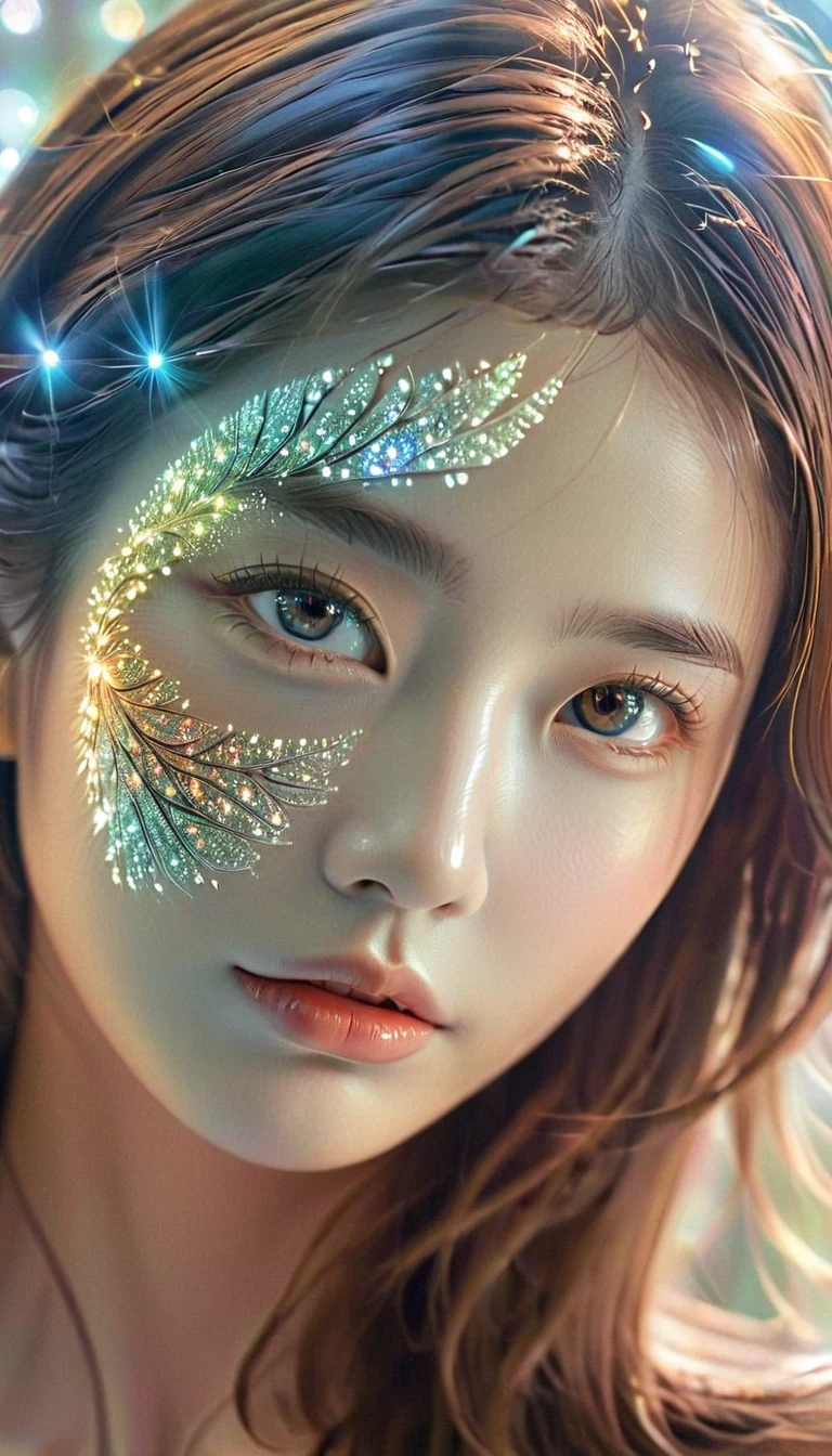 photorealistic, masterpiece, top quality, best quality, official art, highest details, beautiful and aesthetic, 1girl, (fractal art:1.3), colorful, <lora:kwFemale_Beta40-SDXL_v1:1>, waifu