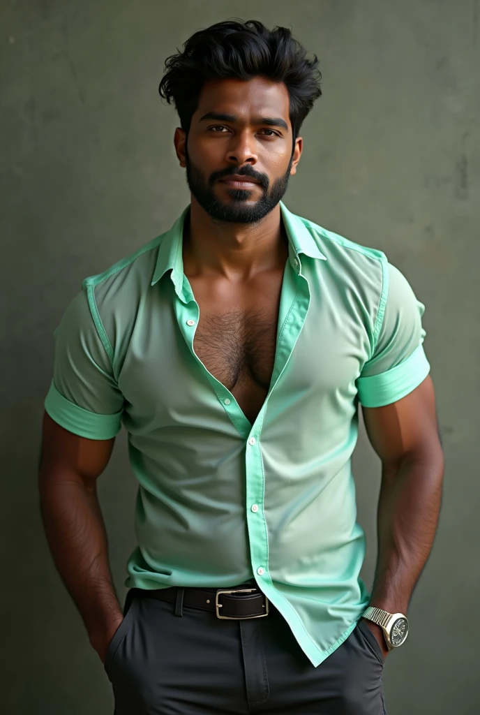 A sexy and handsome indian man,with gorgeous face and beautifull eyes, he has stylish black hair,  wearing a casual shirt,  and inner wear,  homoerotic, nsfw,masterpiece, intimidating expression , public place ,(penis coming out of underwear )