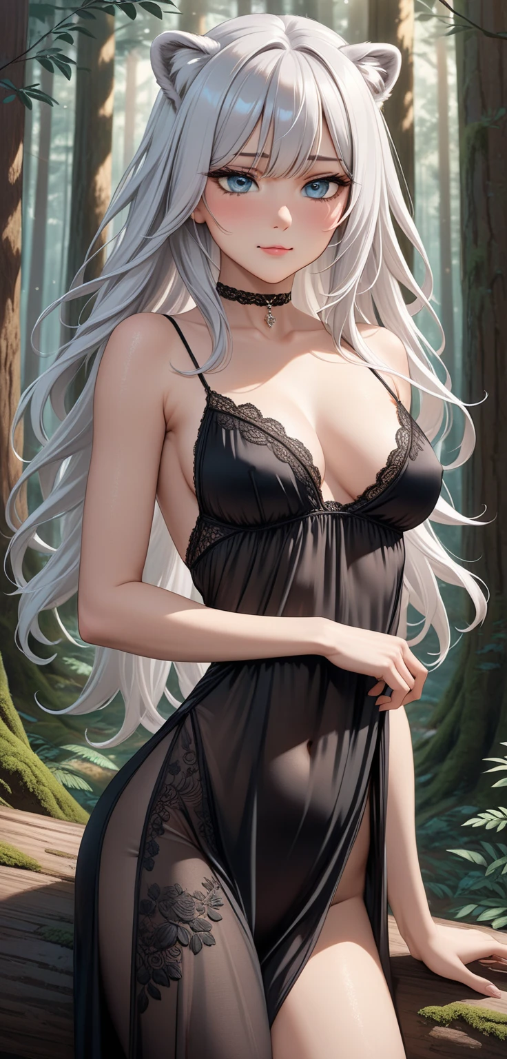 Exquisite and charming anime style illustration, alucard fusão com Naruto dark fênix in the daisy flower bed, a beautiful girl with silver hair, red eyes, half body, hiding in the flowers dark black , colorful and dazzling black . Intricate details, rendering and painting techniques come together to create a mesmerizing scene that evokes elegance and otherworldly elegance.