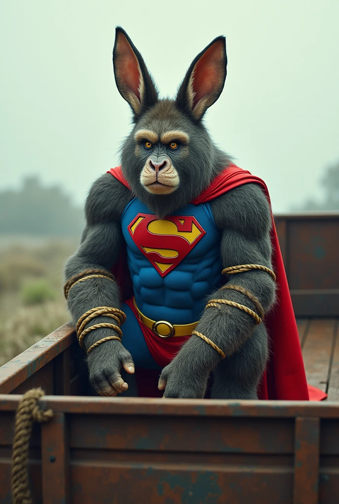 Sherek com roupa de superman e burro com roupa do Wolverine