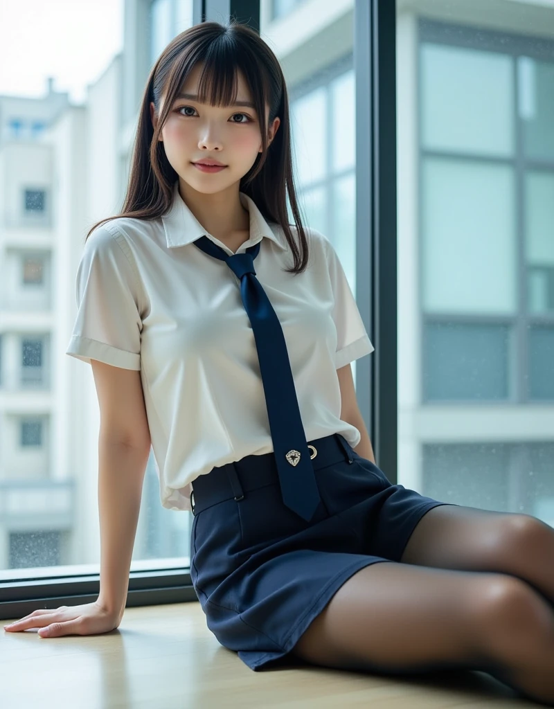{{{masterpiece}}}, {{{best quality}}}, {{ultra-detailed}}, {illustration}, {{an extremely delicate and beautiful}}, unity 8k wallpaper , full body , best quality , real , best quality , woman ,  , mini skirt , smile , japanese , blunt bangs , ponytail , realistic skin 