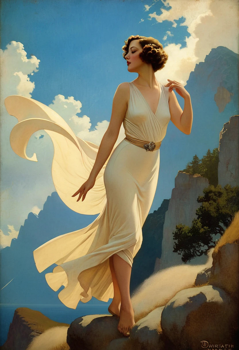 <lora:JohnSingerSargent:1>a painting of a woman holding her arms up in the air with her hands in the air by John Singer Sargent