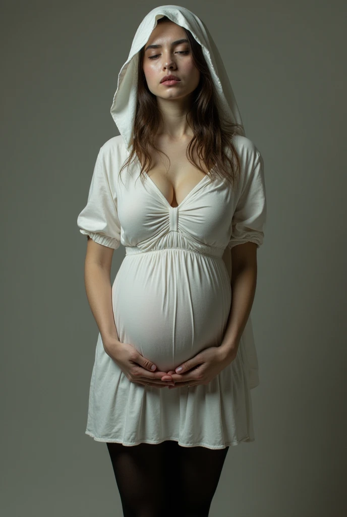 Women wearing Sharia Hijab, Short dress, sneakers, Chubby cheeks, Chubby arm, Chubby, Glasses, Large Breasts, hot pants, Chubby tight, Wearing the hijab, Chubby, BBC, pretty girl, Mature and plump, Plump woman, Clean and smooth photos, all star, high quality, 最high quality, Good vibes, Stylish, tattoo ,pregnant woman、Pregnant women