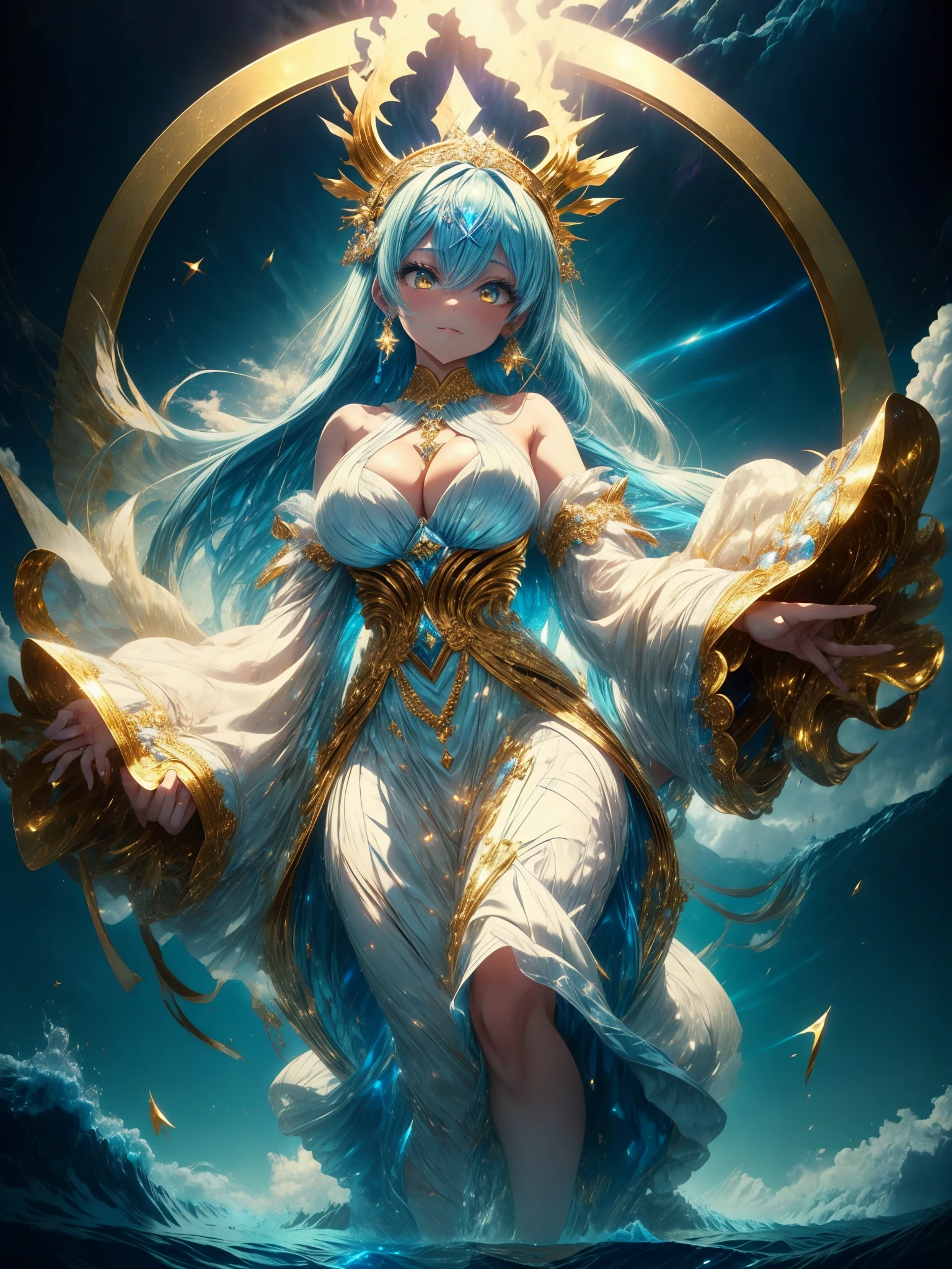 (fantasy sister, robe with gold decoration)(colorful stained glass, volumetric lighting backlighting good lighting, colorful refraction)depth of field(highly detailed beautiful face and eyes)perfect anatomy(furry beastman)(fur covered body animal facial features animal body features)(animal muzzle highly detailed fur)
