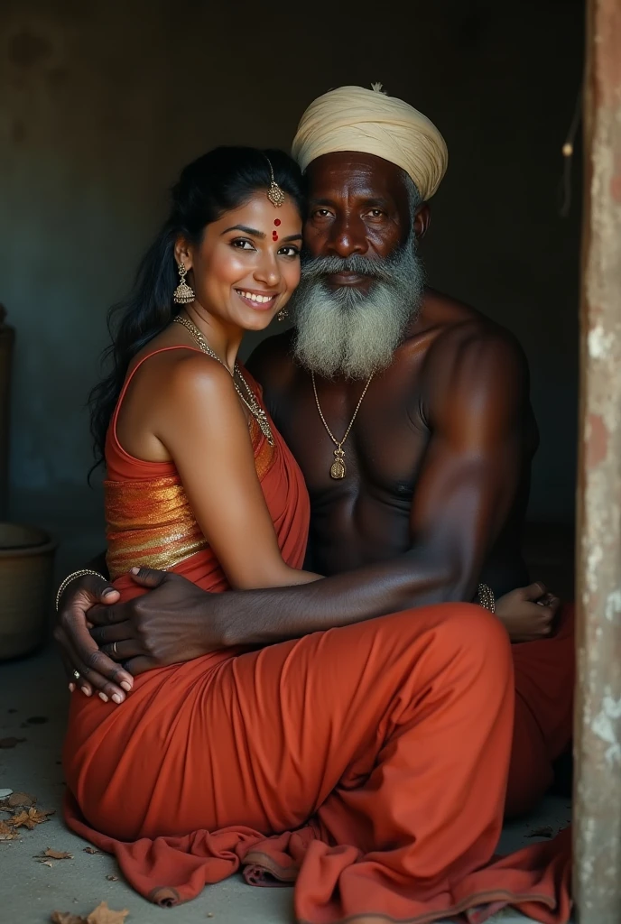 Old indian man holding a indian girl naked
