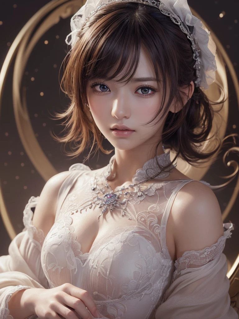 A stunning portrait of Anna Dittman-like beauty, dressed in a fitted red and white dress with fur trim, wide sleeves, and gloves, set against a darker bokeh background. Her long ash-brown hair cascades down her back as she gazes directly at the viewer with a captivating smile (1, 4). Her realistic violet eyes sparkle with intrigue. The focus is sharp, highlighting the intricate details of her outfit, from the delicate patterns to the subtle texture of the fur trim. A stunning ils a flat lineart of a young beautiful woman leaning against colorful wall printed botanial patterns at pop-style Private Rooms,kind smile,bangs,messy short-bob,detailed realistic clothes,soft tone,only in four colors,blonde hair,midriff peekblonde hair ,Gskindentation, High resolution , Upper body, No background, Studio Lightning ,Wearing a Ball gown shiny(photorealistic:1.2) 1woman, Masterpiece, HD, 16K, A captivating A woman is lying in the hospital with bruises, bandaged, in a cast and crying, she is in a lot of painminimalist illustration of a 17-year-old woman. The upper body, the face at a 45-degree angle to the center, is elegantly accentuated with delicate touches of pastel, high bangs, large eyes, full cheek lips, pale skin, close-up. The illustration resembles a tapestry painting of Anne Bachelier's light-hearted sketches, with a background of a space surrounded by many flowers, and a colorful, magical and mysterious presence is reflected in the expression.A captivating fantasy portrait of a stunning powerful young female model, dressed in a fashionable and stylish outfit with a touch of gothic elements. She is powerfully punching the camera's glass screen, leaving a striking cracked glass effect latex