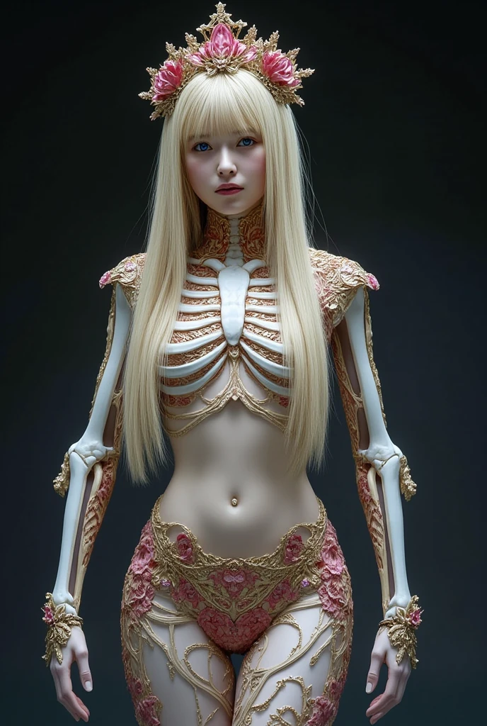 <lora:NESStyleXL:1>NESStylehyperdetailed beautiful androgynous lich skeleton made of iridescent metals and shiny gems covered with blood, long red hair, golden necklace, skeleton inspired by ross tran and wlop and masamune shirow, ultra realistic, concept art, intricate details, highly detailed, photorealistic, octane render, 8 k, unreal engine. dnd digital art by artgerm and greg rutkowski and alphonse mucha, NES-inspired, gray plastic, red plastic, 24mm, (analog, cinematic, film grain:1.3), Bokeh DOF, (Masterpiece:1.3) (best quality:1.2) (high quality:1.1)