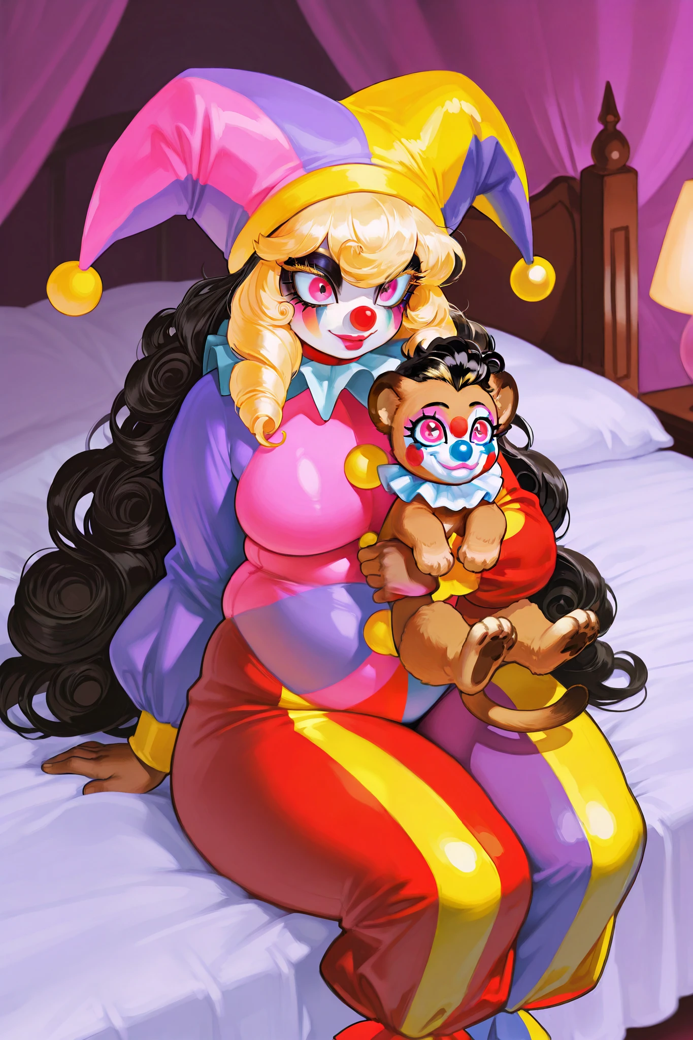 ASCII ASCII ASCII score_9, score_8_up, score_7_up, score_6_up, mother and son, motherly , , teasing, submissive male, , colored lingerie, , mature female, larger female, (tiny man, closed eyes, young, skinny,) older female, mommy, worried smile, , motion lines, latex gloves, gloved , , clothed female, Harley Quinn, latex bodysuit, thigh boots, small bulge, , , steam in the air, bright open eyes, high heels, white gloves, , 1girl, sweat, on bed, 1boy, , filming, pity , pity face, male in pain, caring, caring mom, care, loving, loved, adoration, semi realistic anime style, hand on hair,
