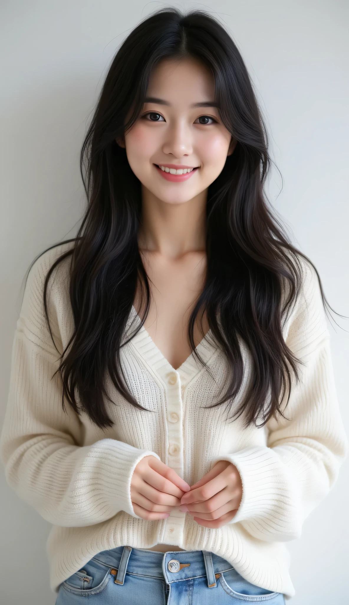 Please make 20 pictures of the same person.
High resolution
Please create 20 images of a beautiful Japanese woman in her 20s.
Long black hair
Fair skin.
Wearing a knit
Smile
Various poses
Full body shot