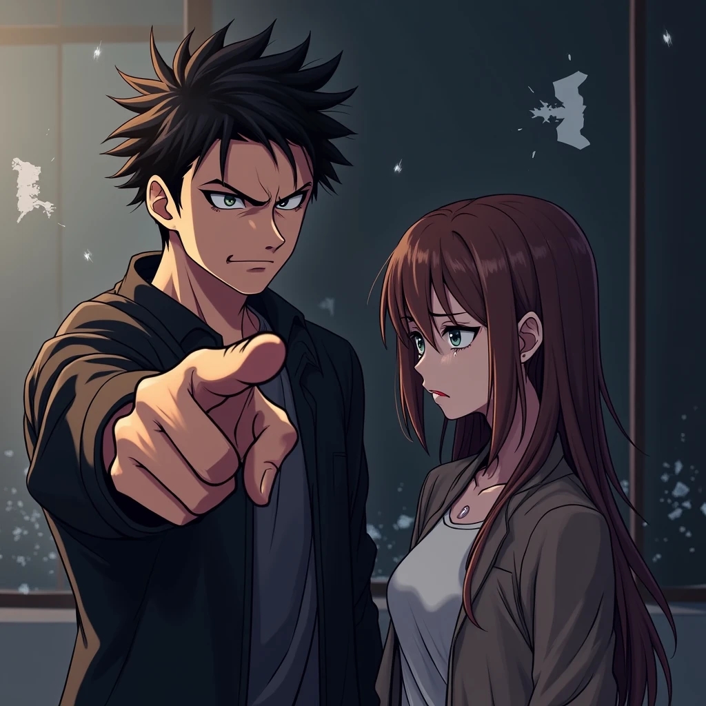 anime image of a man and a woman in a room, high quality fanart, at pixiv, gapmoe yandere, highschool background, official fanart, zerochan art, in anime style, top rated on pixiv, trending on pixiv, visual novel cg, in an anime style, 8k!, anime moe artstyle, popular on pixiv