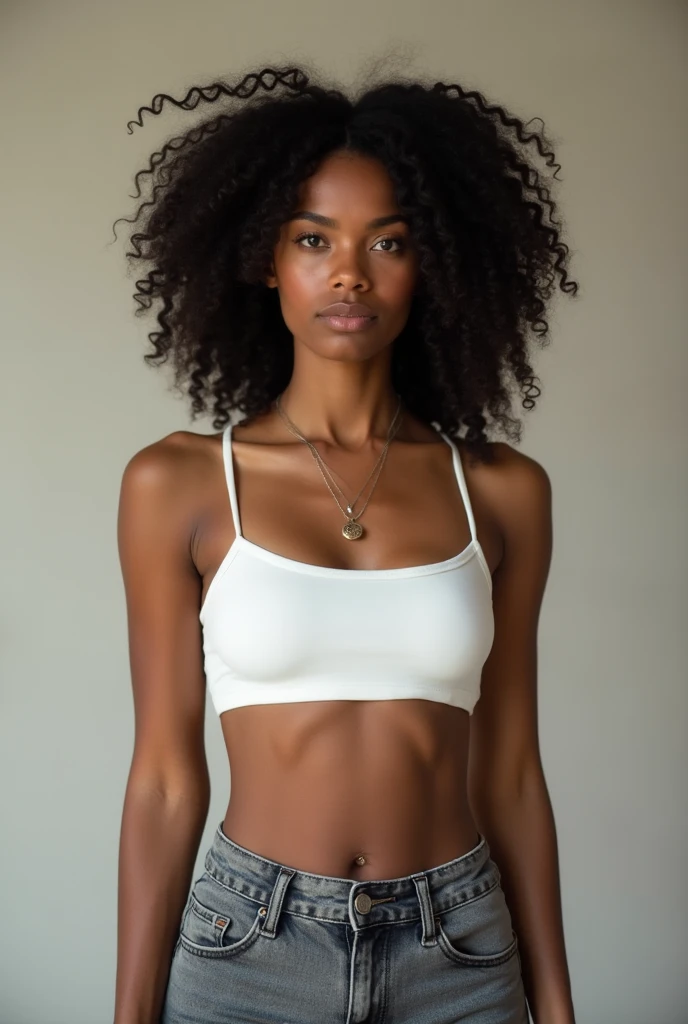 African girl with wide ???? and ??????????? in sportswear 